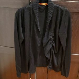 Dressy black gathers cardigan